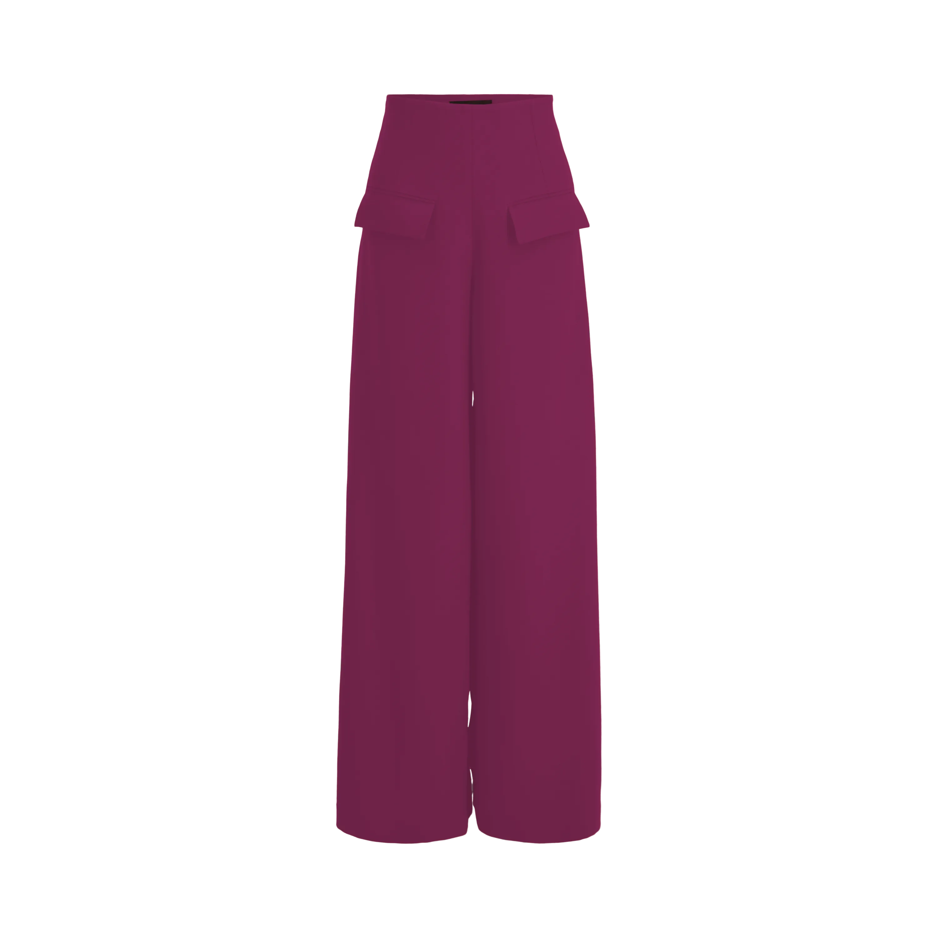 Wide Leg Stretch Pants - Fuchsia