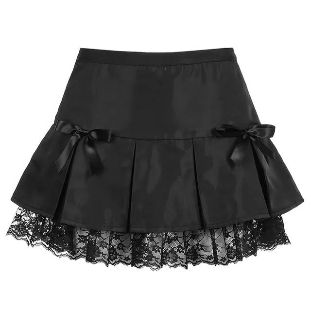 Womens Black Pleated Skirt