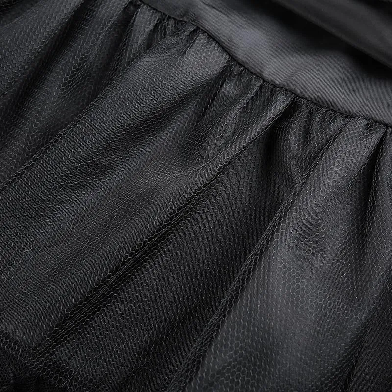 Womens Black Pleated Skirt