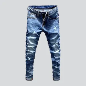 Y2k light men's wash jeans